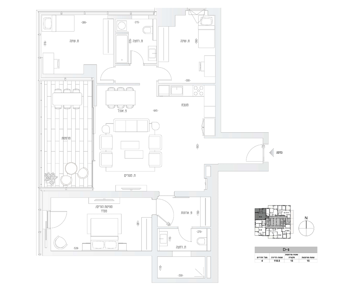 דירה 4 חדרים (D3 דגם)